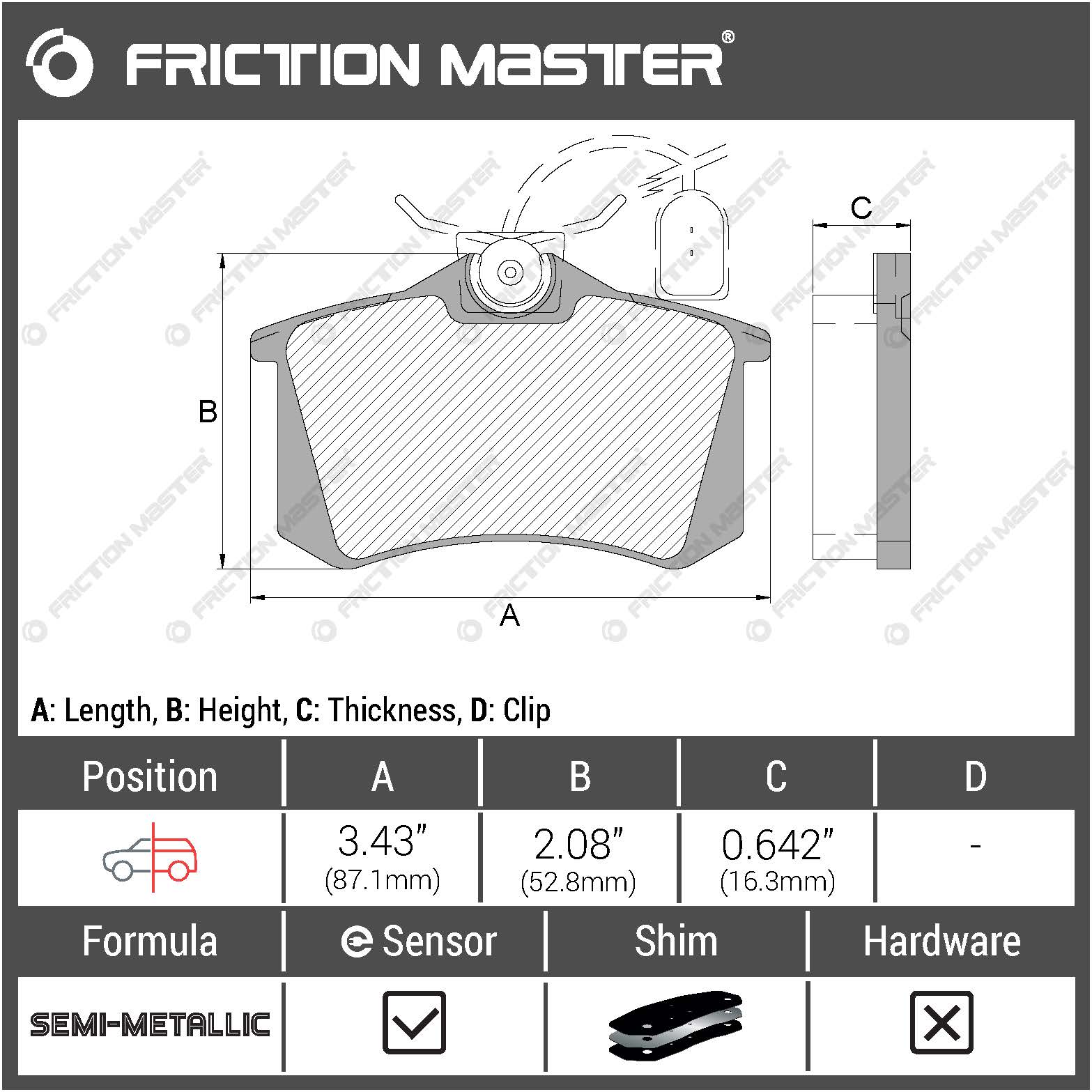 Friction Master MKD340B Brake pads
