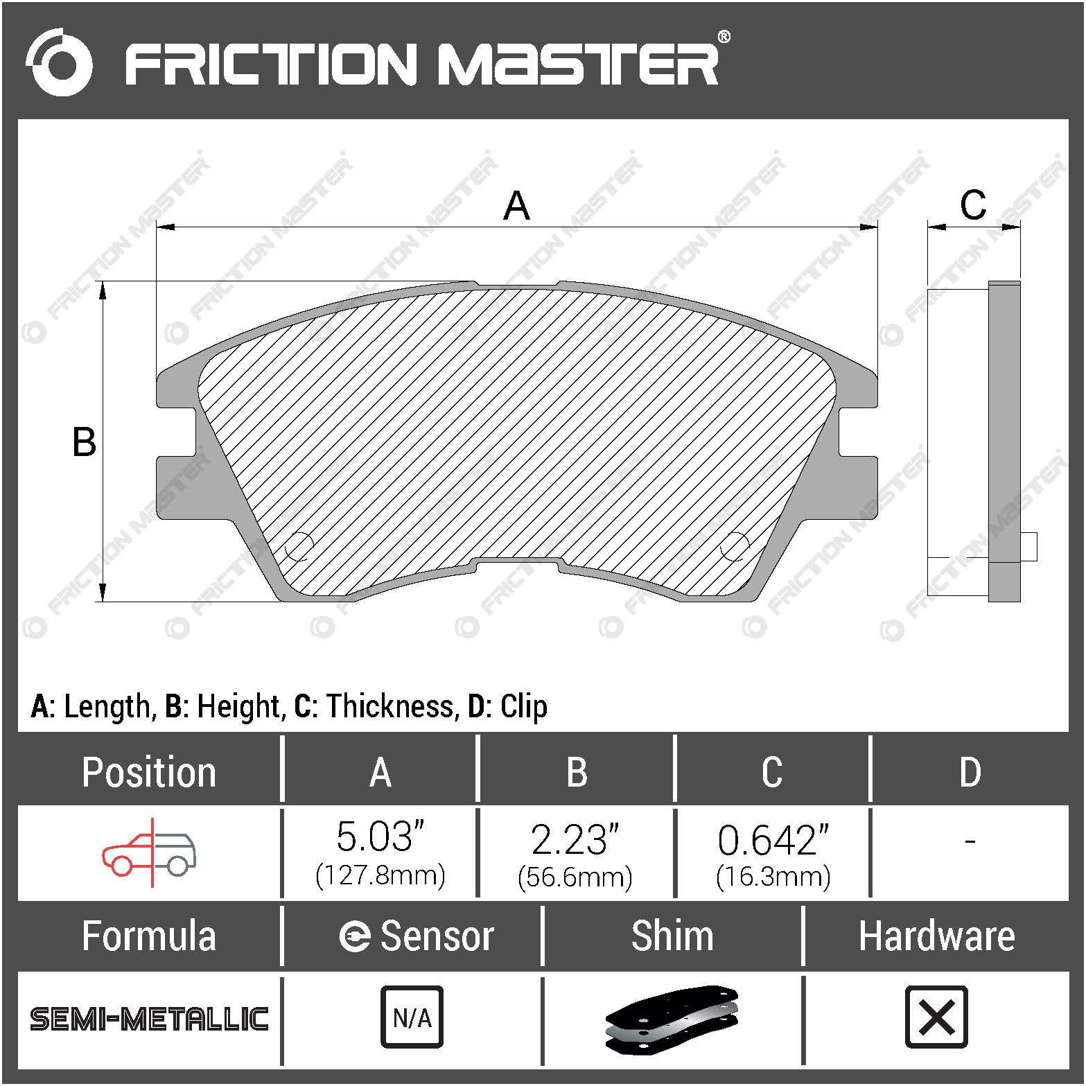 Friction Master MKD349 Колодки тормозные