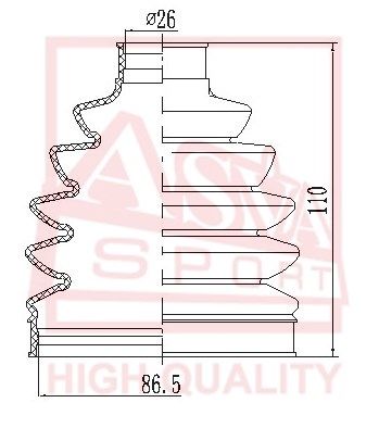 Asva ASBTE83 Dust boot kit axle joint