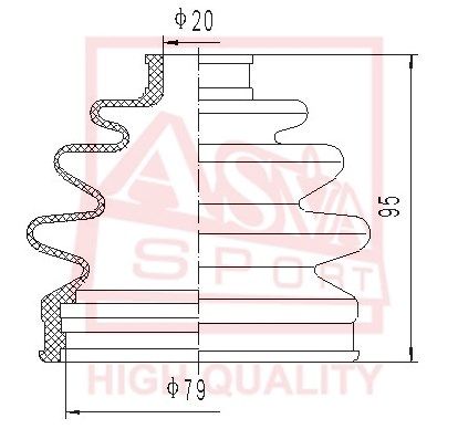Asva ASBT-FF2 Dust boot kit axle joint