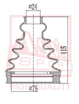 Asva ASBTINA61 Dust boot kit axle joint