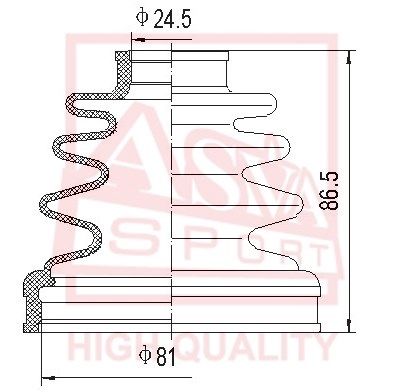 Asva ASBT-INB25 Dust boot kit axle joint