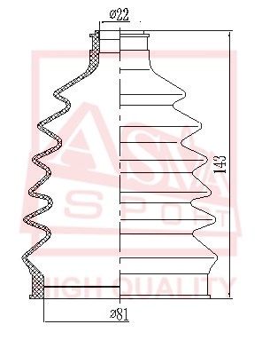 Asva ASBTVGR Dust boot kit axle joint
