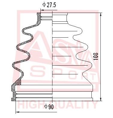 Asva ASBT-ACV4 Dust boot kit axle joint Asva ASBT-ACV4 Dust boot kit axle joint