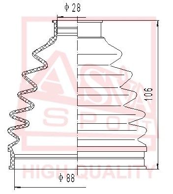 Asva ASBT-BT50 Dust boot kit axle joint
