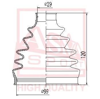 Asva ASBTBX1 Dust boot kit axle joint