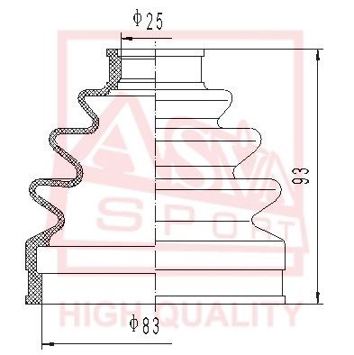 Asva ASBT-119 Dust boot kit axle joint