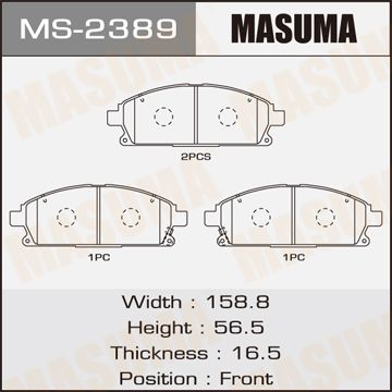 Masuma MS2389 Brake pads Masuma MS2389 Brake pads
