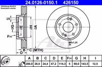 Ate 24.0126-0150.1 Диск гальмівний Ate 24.0126-0150.1 Диск гальмівний