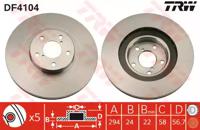 TRW DF4104 Brake disc TRW DF4104 Brake disc