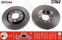 TRW DF4184 Диск тормозной TRW DF4184 Диск тормозной