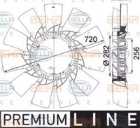 Hella 8MV 376 757-491 Blade radiator fan Hella 8MV 376 757-491 Blade radiator fan