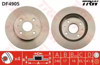 TRW DF4905 Brake disc