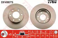 TRW DF4987S Brake disc