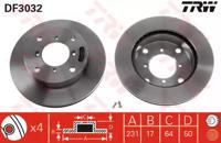 TRW DF3032 Brake disc