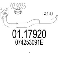 MTS 01.17920 Выпускная труба отработанных газов MTS 01.17920 Выпускная труба отработанных газов