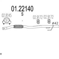 MTS 01.22140 Випускна труба відпрацьованих газів MTS 01.22140 Випускна труба відпрацьованих газів