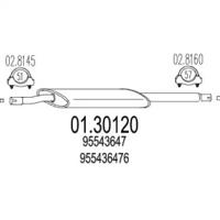 MTS 01.30120 Середній глушник вихлопних газів MTS 01.30120 Середній глушник вихлопних газів