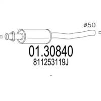 MTS 01.30840 Средний глушитель выхлопных газов MTS 01.30840 Средний глушитель выхлопных газов