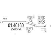 MTS 01.40160 Випускна труба відпрацьованих газів MTS 01.40160 Випускна труба відпрацьованих газів