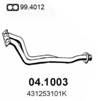 Asso 04.1003 Випускна труба відпрацьованих газів Asso 04.1003 Випускна труба відпрацьованих газів