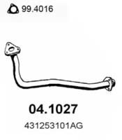 Asso 04.1027 Випускна труба відпрацьованих газів Asso 04.1027 Випускна труба відпрацьованих газів