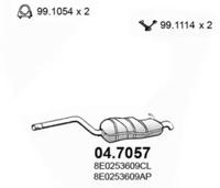 Asso 04.7057 Глушник вихлопних газів кінцевий Asso 04.7057 Глушник вихлопних газів кінцевий