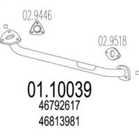 MTS 01.10039 Випускна труба відпрацьованих газів MTS 01.10039 Випускна труба відпрацьованих газів