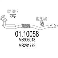 MTS 01.10058 Выпускная труба отработанных газов