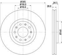 Pagid 55208 Brake disc