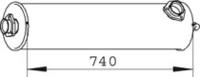 Dinex 74334 Середній глушник вихлопних газів Dinex 74334 Середній глушник вихлопних газів