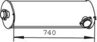 Dinex 74336 Середній глушник вихлопних газів Dinex 74336 Середній глушник вихлопних газів