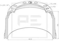 PE Automotive 146.134-00A Барабан гальмівний PE Automotive 146.134-00A Барабан гальмівний