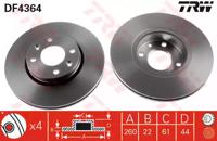 TRW DF4364 Диск тормозной