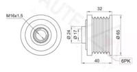 Autex 654339 Шкив генератора
