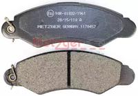 Metzger 1170457 Brake pads