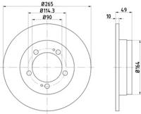 Hella 8DD 355 103-321 Brake disc