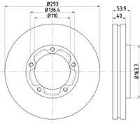 Hella 8DD 355 125-111 Brake disc
