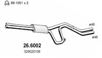Asso 26.6002 Середній глушник вихлопних газів Asso 26.6002 Середній глушник вихлопних газів