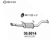 Asso 30.6014 Muffler assy front Asso 30.6014 Muffler assy front