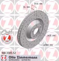 Otto Zimmermann 100.3305.52 Диск гальмівний Otto Zimmermann 100.3305.52 Диск гальмівний