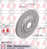 Otto Zimmermann 100.3311.52 Brake disc