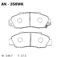 Akebono AN358WK Колодки гальмівні Akebono AN358WK Колодки гальмівні