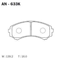 Akebono AN633K Колодки гальмівні