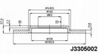 Nipparts J3305002 Диск гальмівний Nipparts J3305002 Диск гальмівний