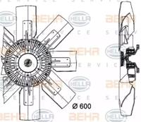 Hella 8MV 376 728-511 Fan and motor assy Hella 8MV 376 728-511 Fan and motor assy