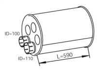 Dinex 49378 Muffler assy front Dinex 49378 Muffler assy front