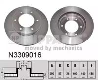 Nipparts N3309016 Brake disc Nipparts N3309016 Brake disc
