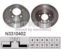 Nipparts N3310402 Brake disc
