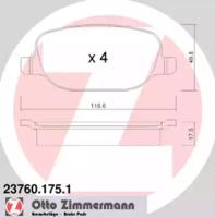 Otto Zimmermann 23760.175.1 Brake pads